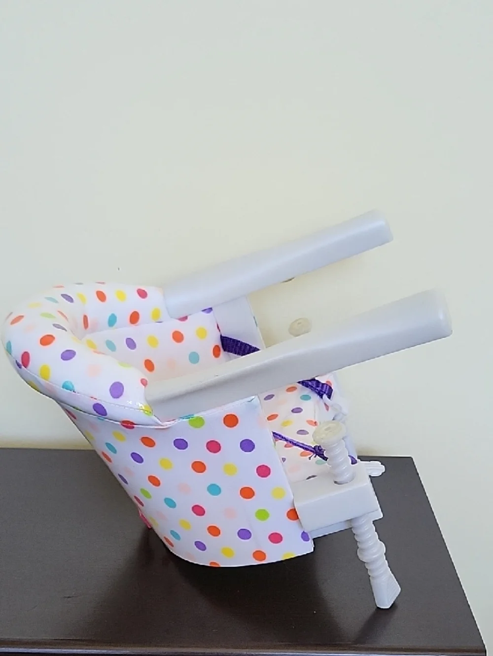 American Girl Doll Polka Dot Chair with Purple Straps